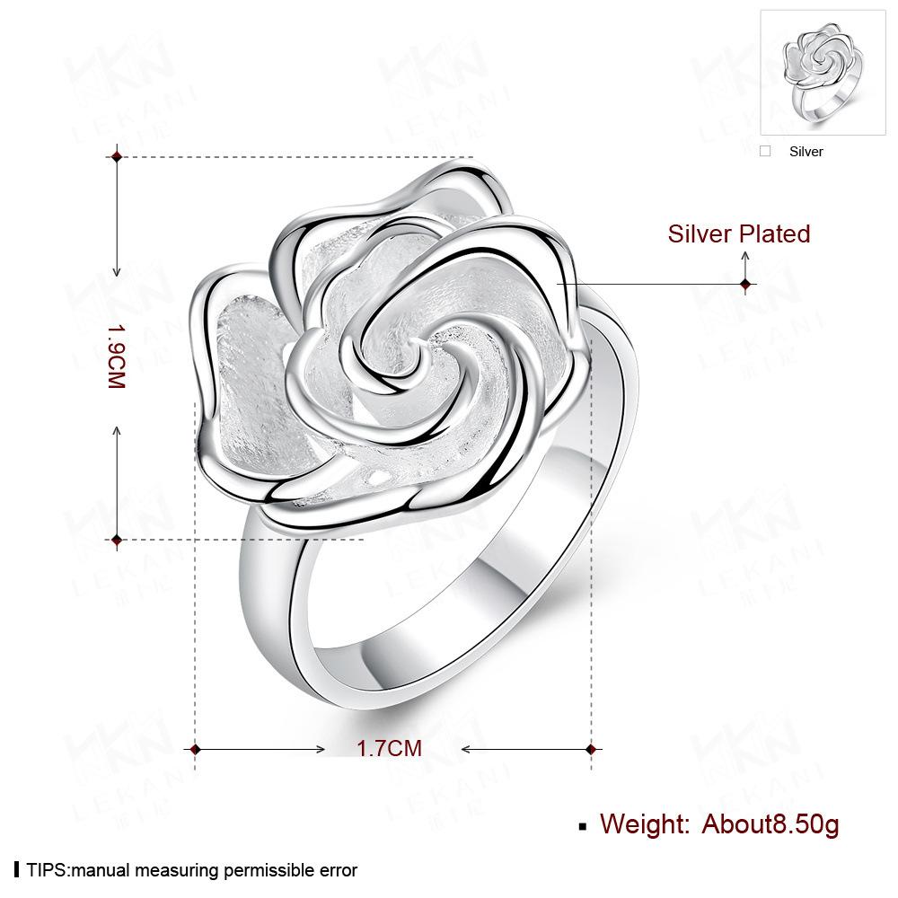 Anello Donna in Argento Sterling 925 Taglie 7-10# Fiore Raffinato Moda Regalo di Matrimonio Fascino Festa Gioielli Accessori Ingrosso