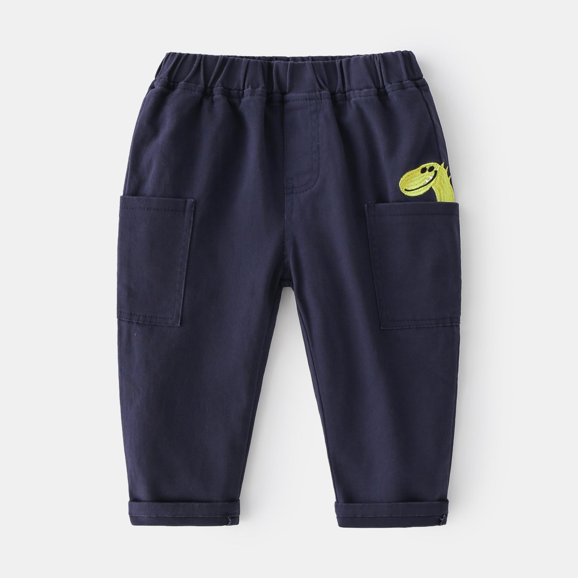 Children s trousers, spring children s pants, boys cartoon slacks, boys solid cotton pants, children s clothing 100cm