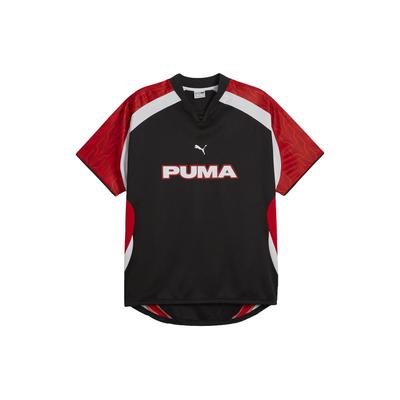 Puma Football Jersey V-Neck Oversized Pullover Short Sleeve T-Shirt Unisex Tops Black 627936-01