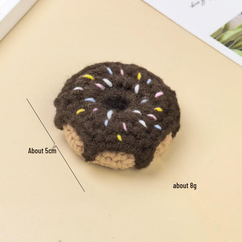Creative Handmade Crochet Donut Keychain Pendant for Kids