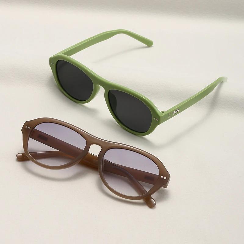 Korea Retro Oval Pink Sunglasses Women Street SSunshade Glasses Dustproof Windproof Riding Glasses Sunglasses  UV400