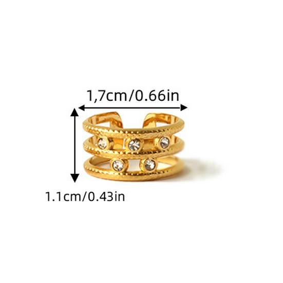 Bague Ouverte pour Femme en Plaqué Or 18K - Ne se décolore pas, Acier Inoxydable, Bijou Polyvalent