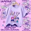 Cotton Tshirt for Girls Kpop Demon Hunter  Sports Tshirt  New Short Sleeve Casual Tshirt for Summer 2026  Letters AZ