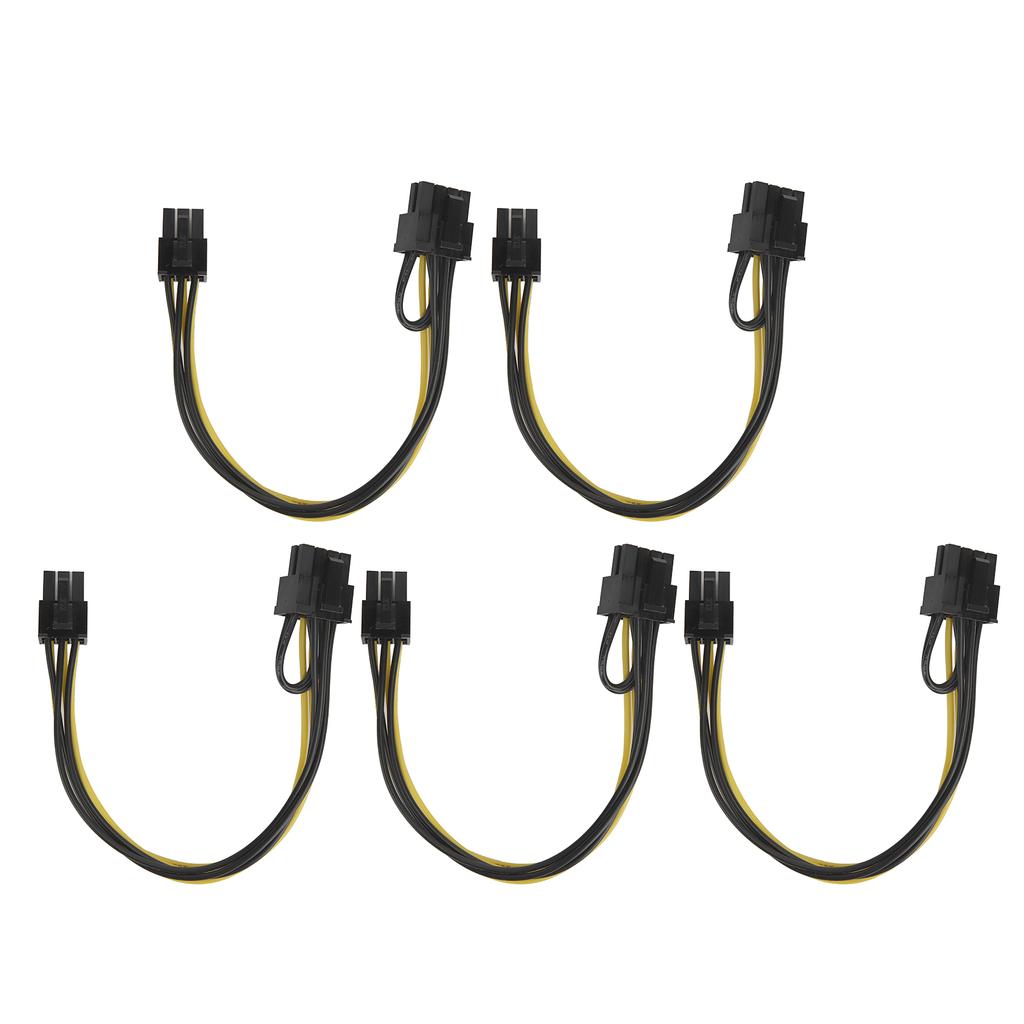 5pcs 6pin Female to 8pin Female (6pin 2pin) Power Cable Graphics Card Adapter Cable Cord