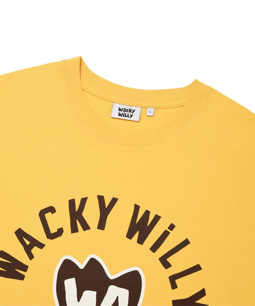 WACKY WILLY Point Graphic Short Sleeve T-Shirt Yellow