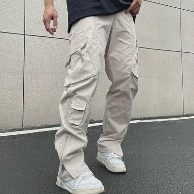 2023 Unisex High Street Fermuarlı Tulum: Sis Stili Bol Düz Günlük Pantolon