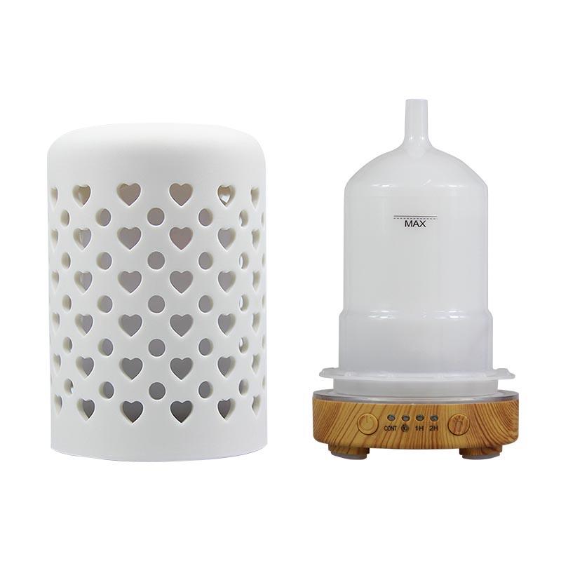 Ceramiczny Ultradźwiękowy Nawilżacz Powietrza Funkcja Czasowa Dyfuzor Aromatu Biurkowy Dyfuzor Olejków Eterycznych Dyfuzor Zapachu do Pomieszczeń ze Światłami