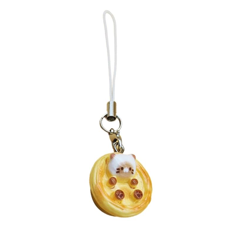 Japanese Styles Lovely Cats Bread Keychains Fashion Accessory Portable for Bags Phones and Gifts Ideas Casual Wear