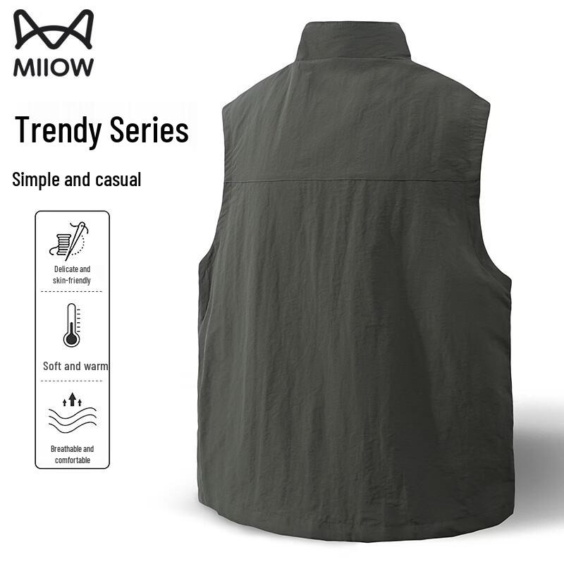 MiiOW Men's Casual Stand-Collar Workwear Vest