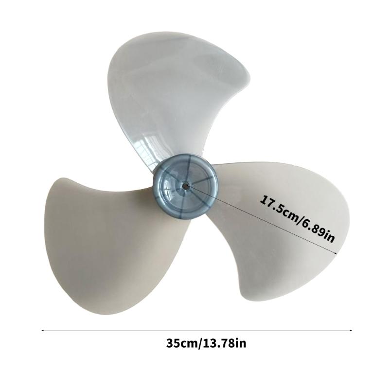 3 Blade Fan Replacement Part 16 Inch with Mounting Nut, ABS Spare Blade Assembly for Household Fan Maintenance and Broken Blade Repair