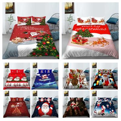 Snow Style Duvet Cover Christmas Print Bedding Cover Suit Santa Clausquilt Cover Set Children Teen Home Bed Clothes