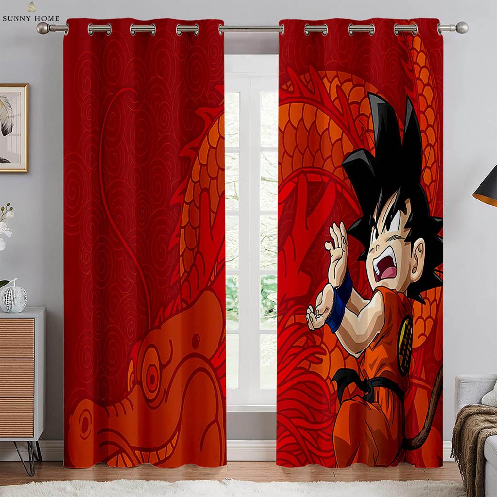 2-Piece Japanese Anime Printed Curtains Suitable For Dormitory Bedroom Living Room Kitchen Four Seasons Decorative Curtains