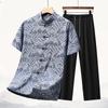 High-Quality New Style Tang Suit: Summer Silk Attire for Middle-Aged and Elderly Men