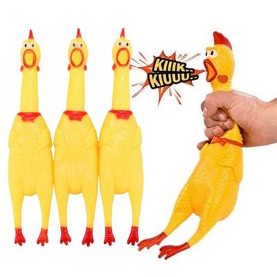 Yellow Rubber Squeaky Chicken, Screaming Sound Monster Chicken, Children's Toy, Pet Toy, Stress Relief Toy