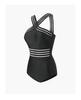Korean Style Sheer Back Cross Off-Shoulder Slimming One-Piece Swimsuit for Women