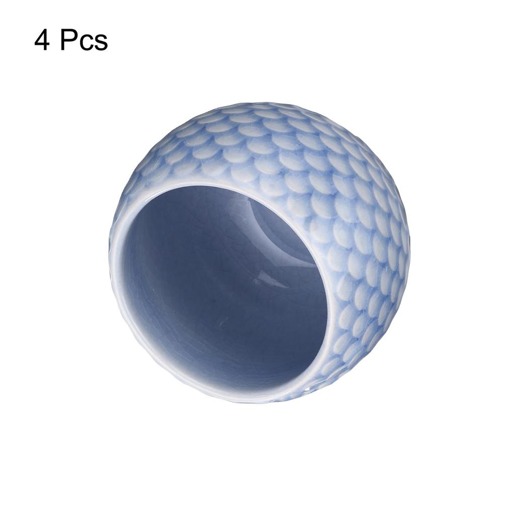 Uxcell Handmade Set of 4 Tea Bowls, 150ml  5oz, Ceramic, Chinese and Japanese Style, Dark Purple, for Kung Fu Tea Sets and Home Gifts