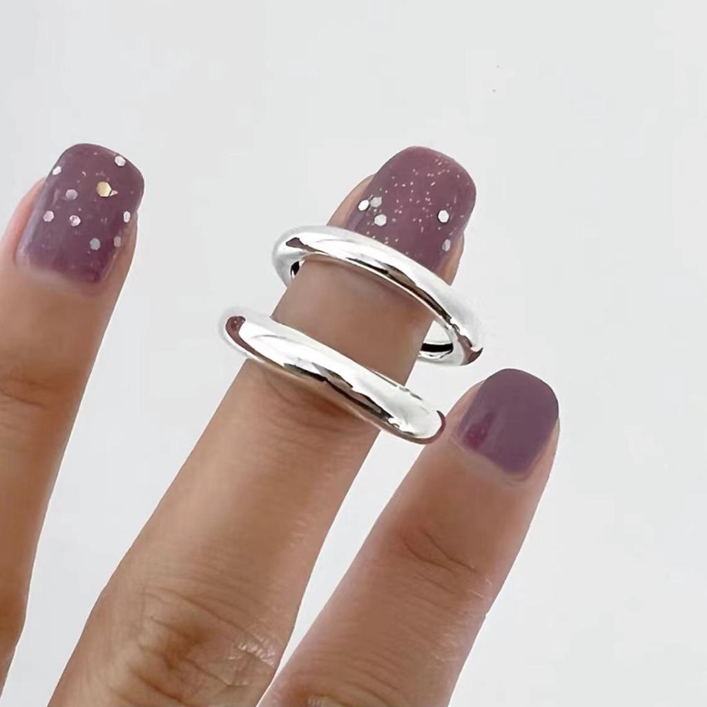 925 Silver Open Finger Ring Punk Lines Geometric Openwork Simple Stackable For Women Girl Jewelry Gift Dropship Wholesale