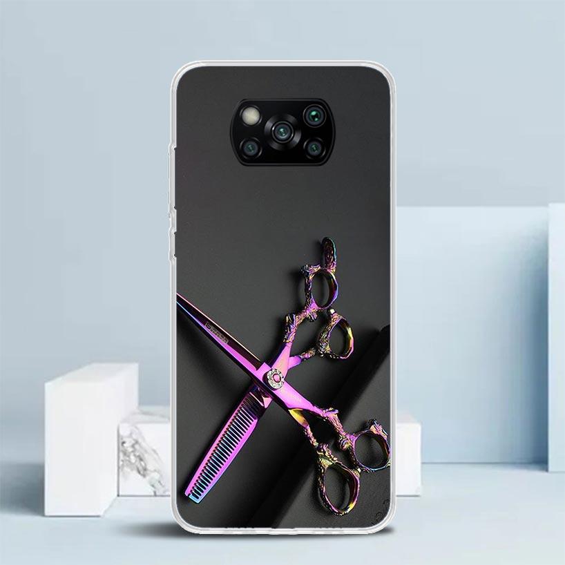 Hair Stylist Scissors Brush Phone Case For Xiaomi Poco F7 Ultra X5 X6 X7 Pro M7 Redmi 15C 15 13C 13 12C 12 10C 10 10A 9 9C 9A 9T