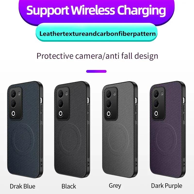 Magnetic Silicone Case For OPPO A5 Pro A5i A40m A60 A3x 5G 4G Wireless Charging PU Leather Anti-Drop Soft Cover Phone Cases
