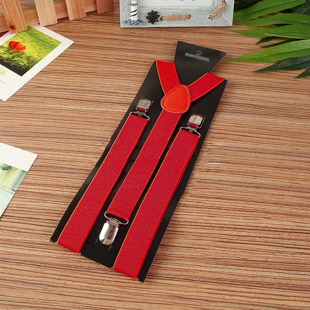 PU Leather Suspenders Braces Suspenders Color Party Braces Y-Back Color Party Lengthen Elastic Adjustable Wide Men