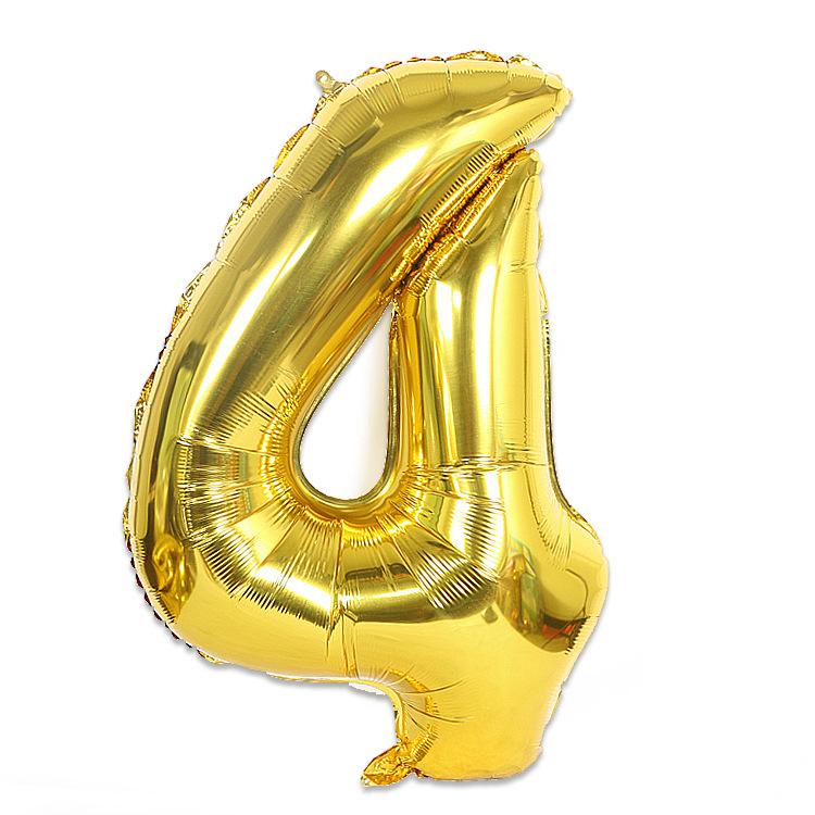 Hot Selling 40 Inch Aluminum Film Balloons Gold Silver Number Balloon for Wedding Party Birthday Decoration