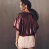 Summer 2026 Women's Solid Color Sequin Short Sleeve T-Shirt