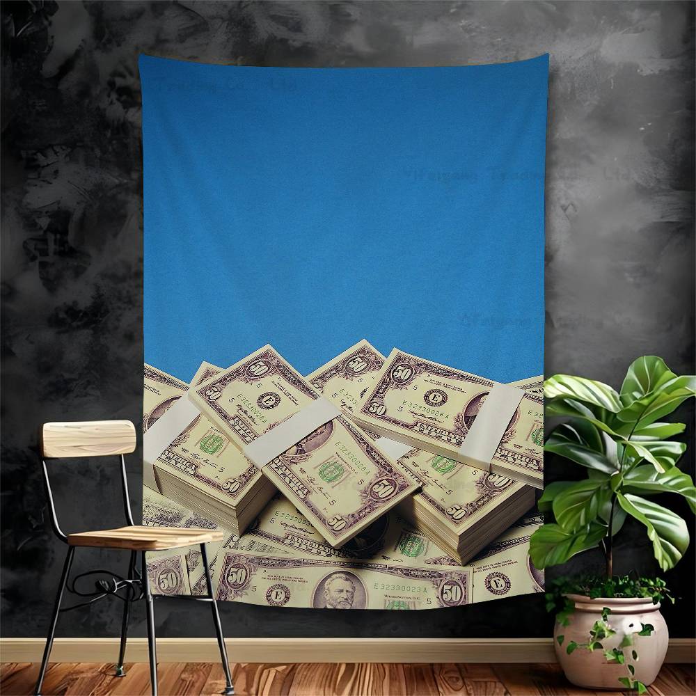 

Dollar Cash Money Printed Large Wall Tapestry Indian Buddha Wall Decoration Witchcraft Bohemian Hippie Wall Art Decor 74x94cm(29x37in)
