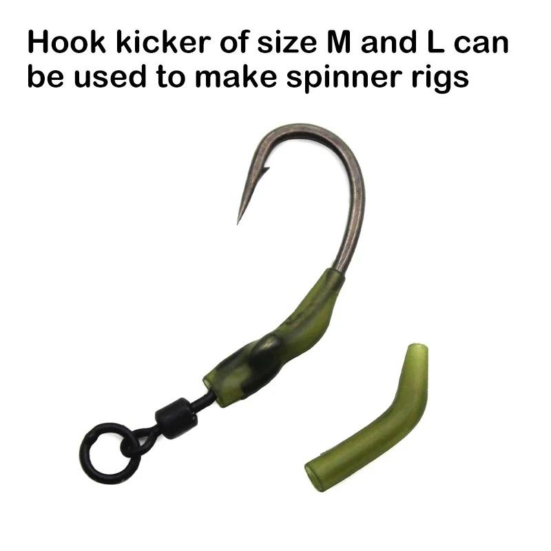 50PCS Carp Fishing Hook Kickers Anti-Tangle Hook Deflectors for Bottom Rigs Green & Brown Fishhook Sleeves