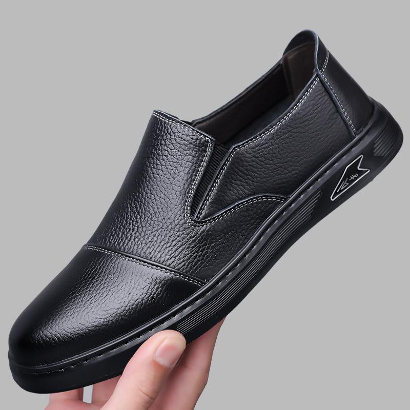 Leather shoes men's spring leather business dress small leather shoes foreign trade casual soft leather soft sole British loafers