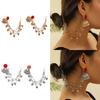 Elegant Dangle Earrings for Women Stylish Rhinestones Studded Earrings Bridal Accessory Ethnic Indian Style Jewelry