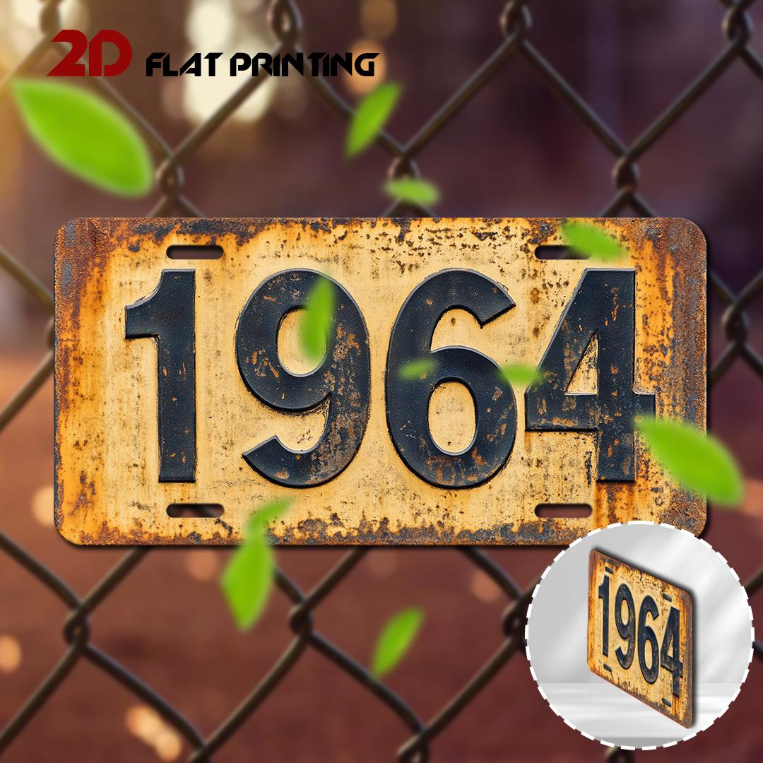 

Vintage Distressed Year License Plate D Flat Aluminum Tin Sign Wall Art Decor for Garage Bar Man Cave and Car Front Plate 15x30cm(5.9x7.8inch)