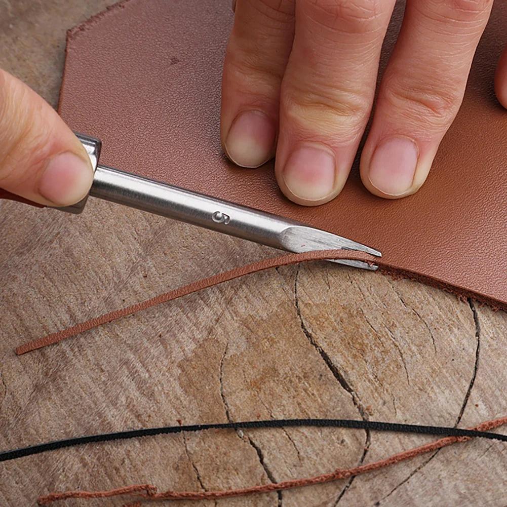 1Pc Rust Proof DIY Leather Edge Shaver Professional Edge Trimmer Wood Handle Stainless Steel Blade Leather Chamfer Tool