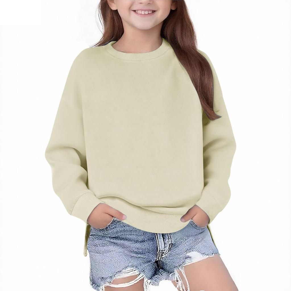 Girls' Fashion Casual Long Sleeve Color Sweatshirt for Everyday Wear