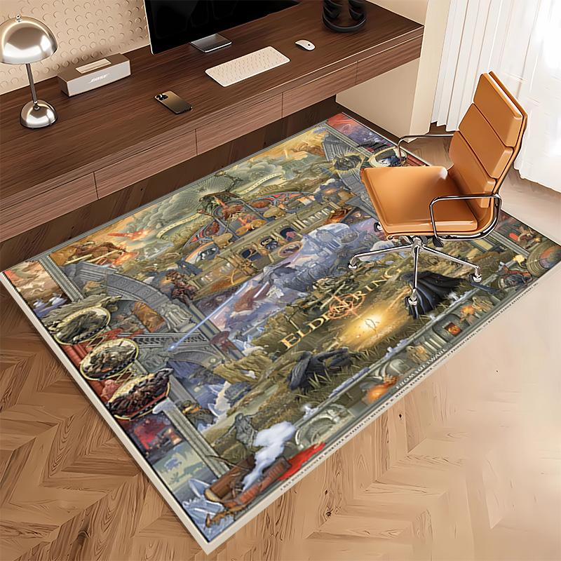 Game E-ELDEN R-RING Print Area Rug - Soft,Washable Non-Slip Indoor Mat,Living Room,Home Office Decorative Rug
