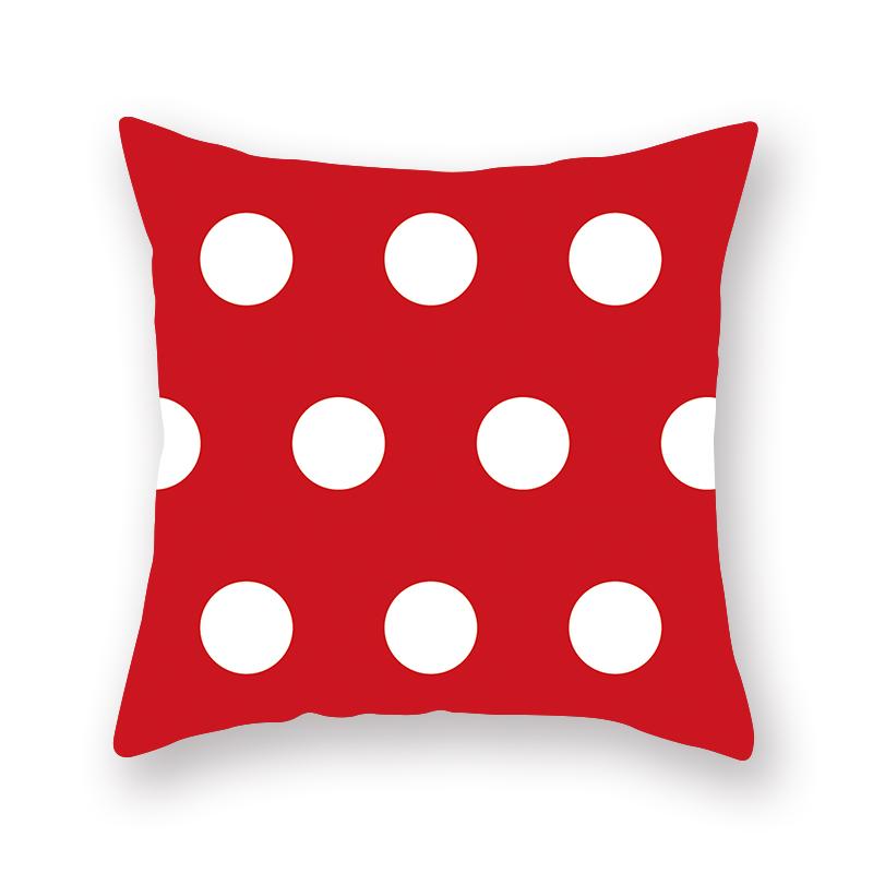 Simple Red Geometric Printing Pattern Cushion Cover Home Living Room Sofa Decoration Square Polyester Pillow