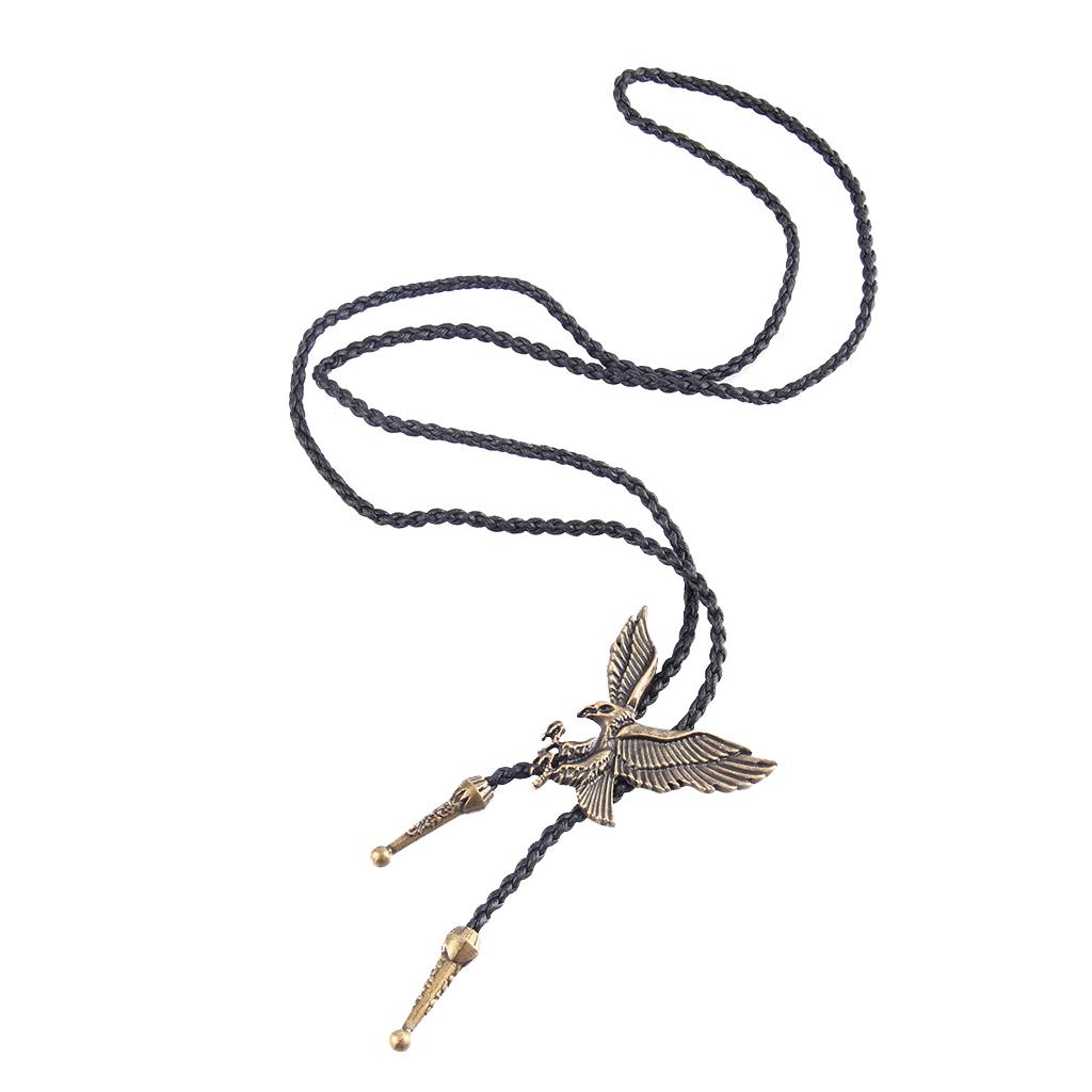 Ethnic Classic Cowboy PU Leather Rodeo Bolo Tie Cord Eagle Pendant
