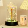 Valentine's Gold Folie Rose Glass Nattlys - Evig blomst Kreativ Ornament Bursdagsgave