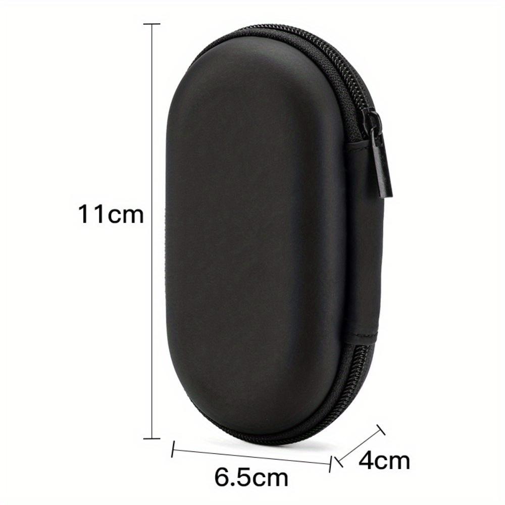 

Сумка для хранения наушников Овальный чехол для кабеля передачи данных на молнии Многофункциональный держатель для наушников Чехол Гарнитуры USB-кабель Аксессуары чёрный