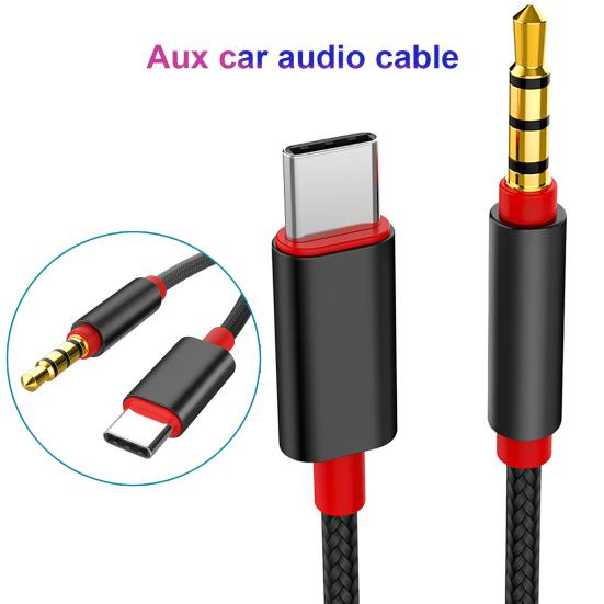 Type-C to 3.5mm Car Headphone Jack HiFi Audio Adapter Connector Converter Cable