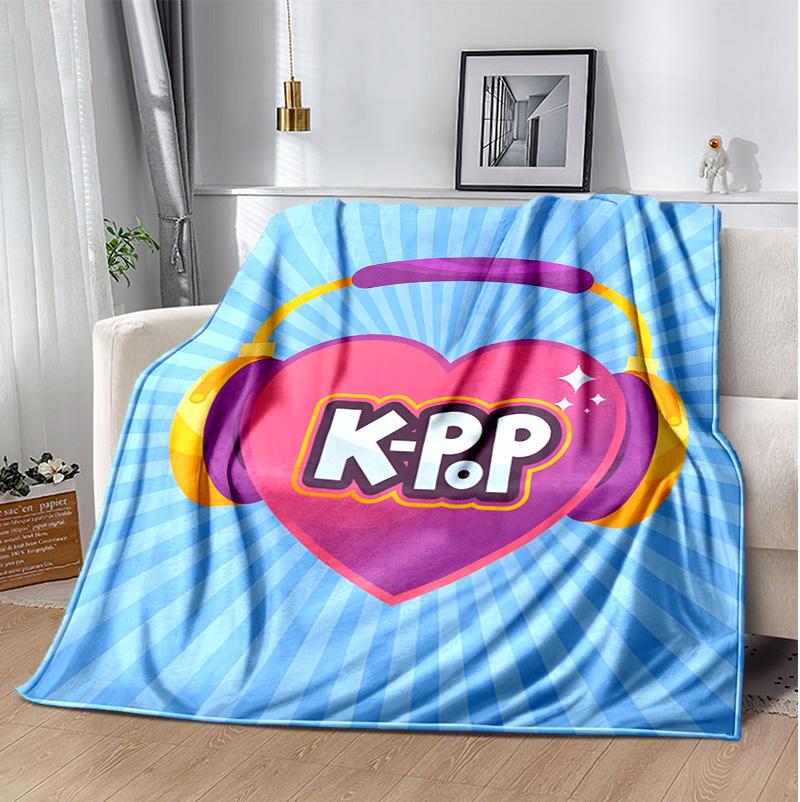 Kpop Flannel Blanket Soft Warm All-Season Throw, Design for Camping, Car Travel, Hiking Sofa, Bed, Office Perfect Gift for Parties