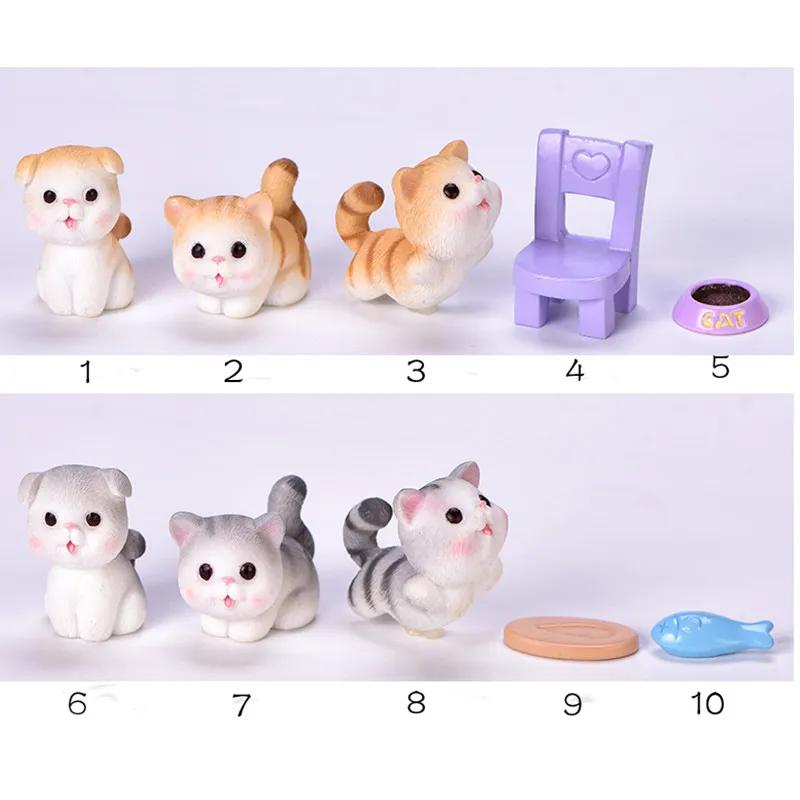 Naughty Kitten Pet Cartoon Bonsai Succulent Ornaments Cute Cats Micro Landscape Diy Gardening Accessories Garden Decoration