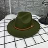 French Top Hat Men's Autumn and Winter Big Edge Hat Back Edge Felt Hat Panama Flat Edge Jazz Hat British Hat Wool Hat