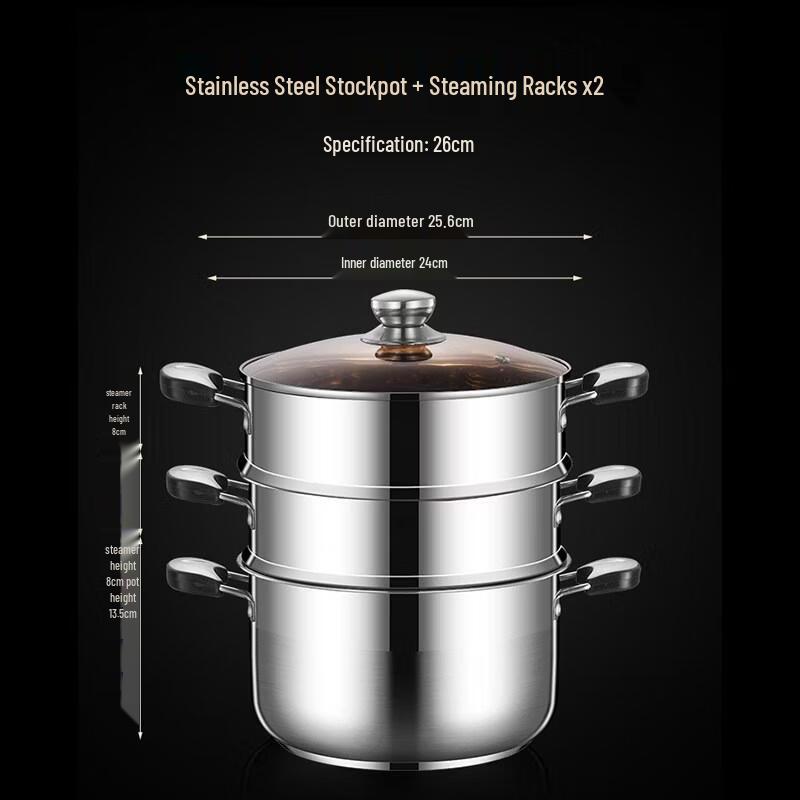 HANDUNYOU Stainless Steel Anti-scald Stockpot