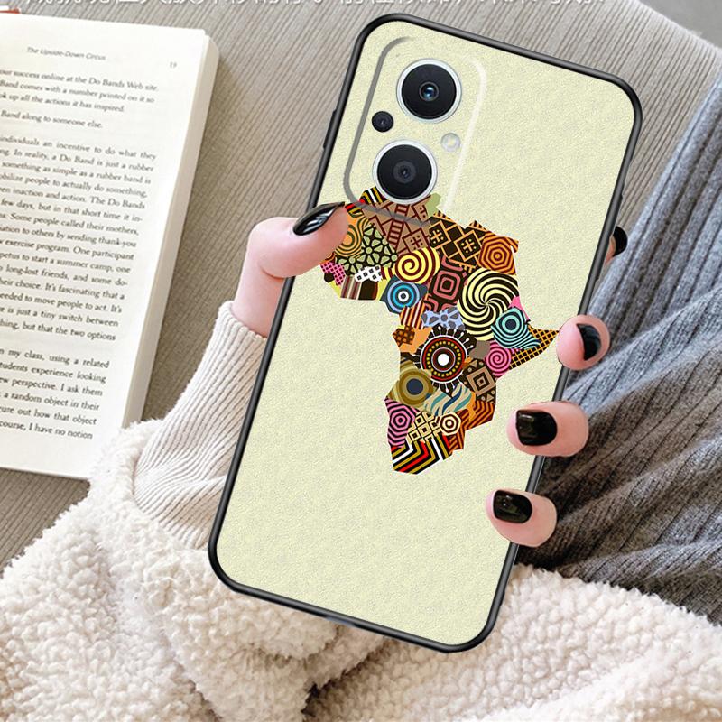 Africa Map Geogra Case For OPPO Reno 12F 12 13 11 F 8T 7 8 10 Pro OPPO Find X8 X6 Pro X3 X5 Lite Cover Fundas