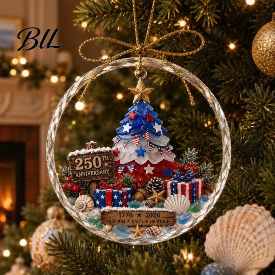 Holiday Party Hanging Ornaments Ocean Themed Christmas Ornaments, Lighthouse/Wreath/Santa Claus/Xmas Tree/Snowman/Deer Festive Decor Supplies