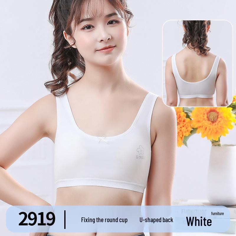 Children's Pure Cotton Camisole Vest for Girls - Anti-Show Sports Bra for Young Teens