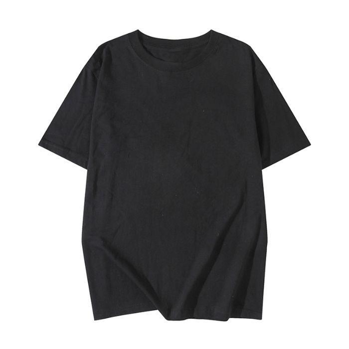 Heavyweight 200g Pure Cotton Drop Shoulder Unisex White Half Sleeve T-Shirt