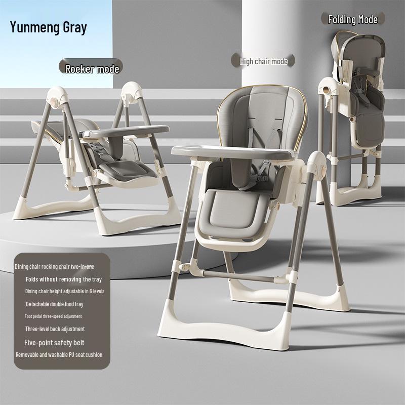Multifunctional Foldable Baby High Chair - Portable Infant Dining Seat