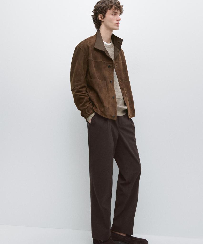 Masimodutti Relaxed Fit Cool Wool Blend Pants