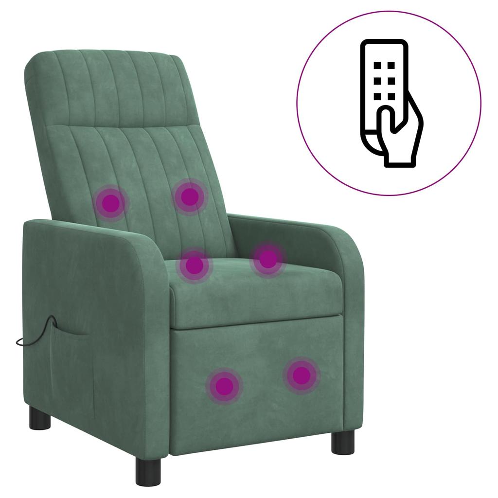 Massage Recliner Sea Green Velvet (V)